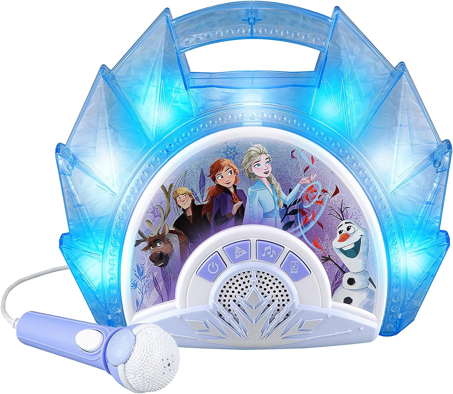 ESTÉREO PORTÁTIL DE FROZEN 2 CANTA CONMIGO CON MICRÓFONO, MÚSICA INTEGRADA, LUCES PARPADEANTES - 1