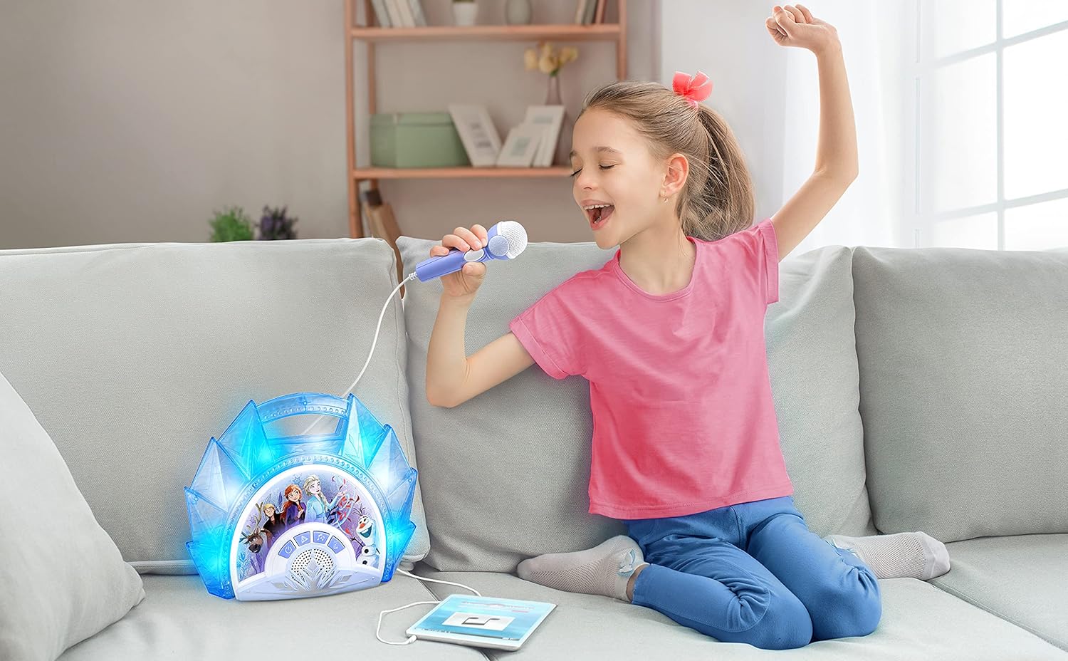 ESTÉREO PORTÁTIL DE FROZEN 2 CANTA CONMIGO CON MICRÓFONO, MÚSICA INTEGRADA, LUCES PARPADEANTES - 4