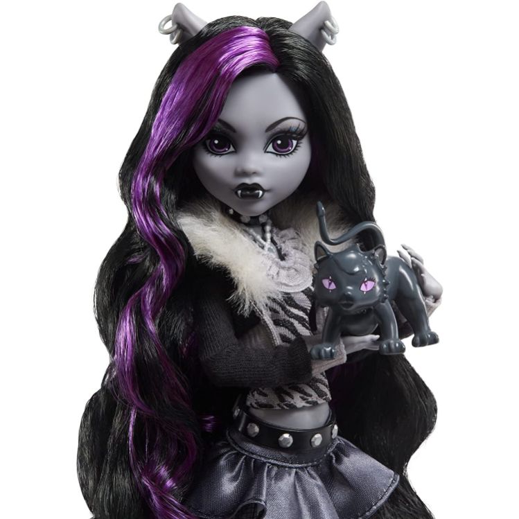 MONSTER HIGH MUÑECA LOBO CLAWDEEN EN BLANCO Y NEGRO - 2