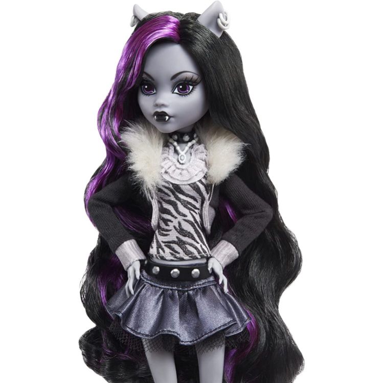 MONSTER HIGH MUÑECA LOBO CLAWDEEN EN BLANCO Y NEGRO - 6
