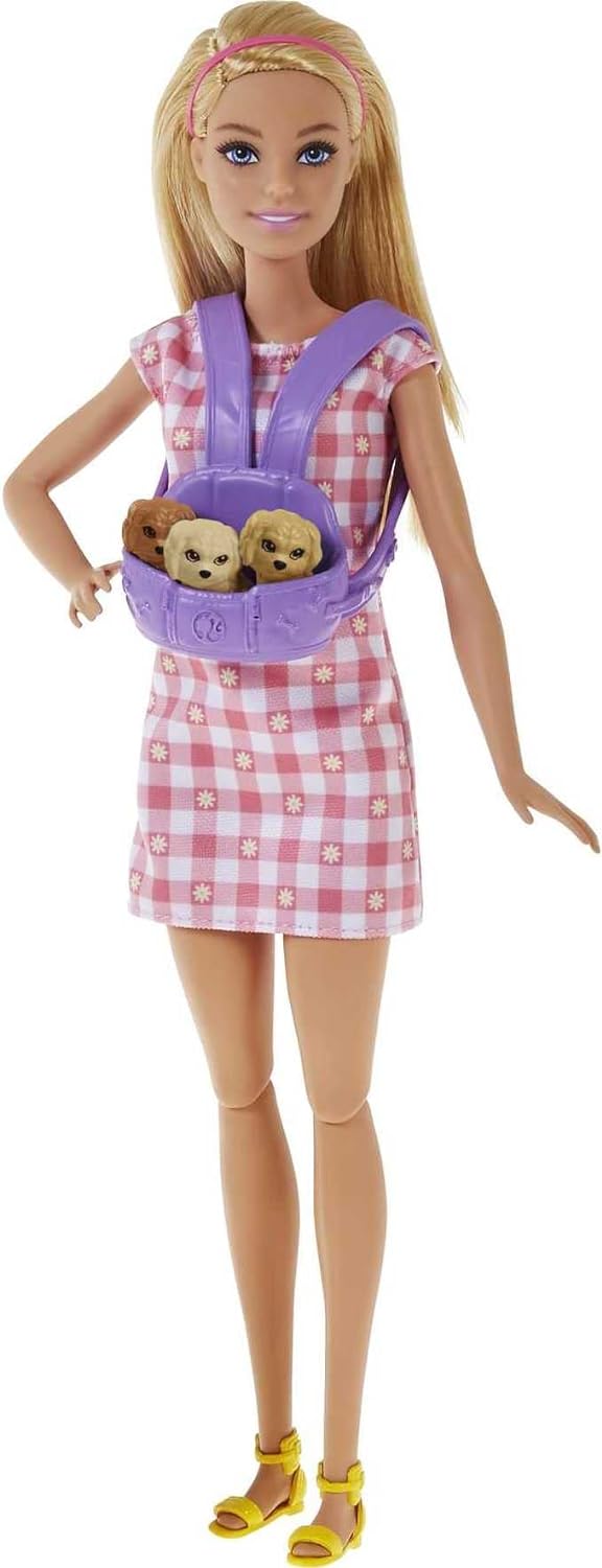 BARBIE MUÑECA Y CACHORROS RECIÉN NACIDOS MAMÁ PERRO CON FUNCIÓN DE PARTO,3 CACHORROS YACCESORIOS DE NUTRICIÓN,PARA NIÑOS DE 3 A 7 - 4