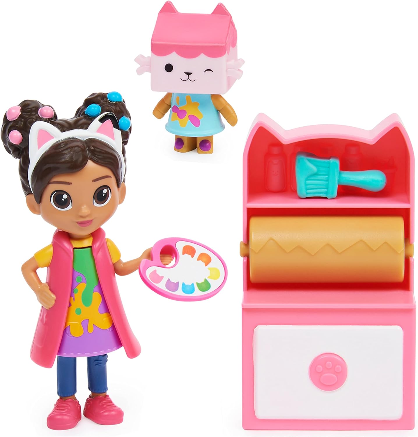 GABBY'S DOLLHOUSE, ART STUDIO SET CON 2 FIGURAS DE JUGUETE, 2 ACCESORIOS, ENTREGA Y MUEBLES DE PIEZA - 1