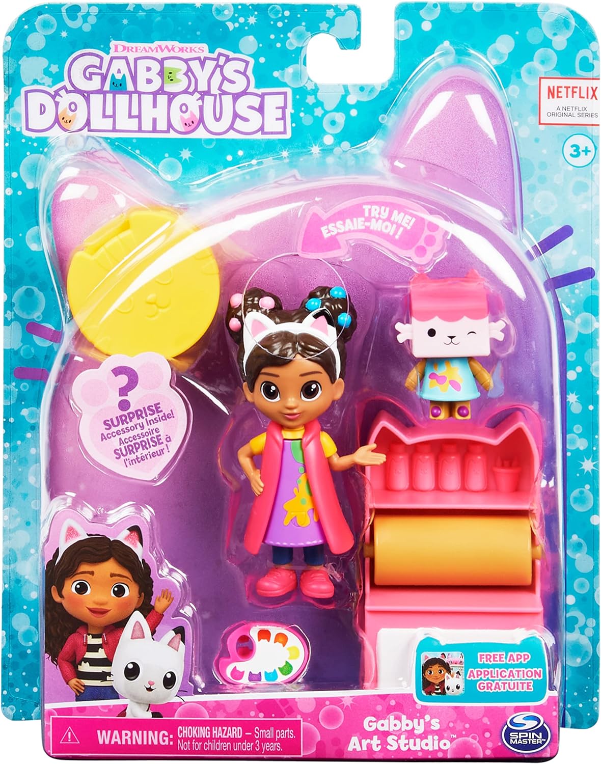 GABBY'S DOLLHOUSE, ART STUDIO SET CON 2 FIGURAS DE JUGUETE, 2 ACCESORIOS, ENTREGA Y MUEBLES DE PIEZA - 2