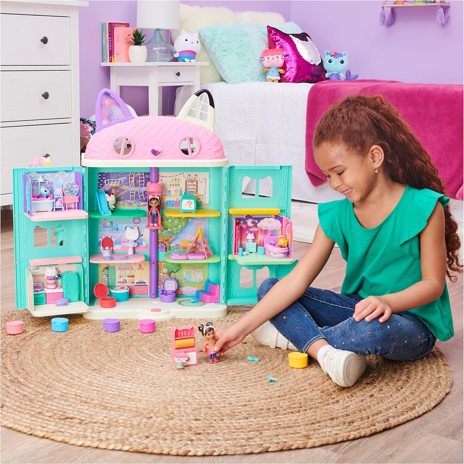 GABBY'S DOLLHOUSE, ART STUDIO SET CON 2 FIGURAS DE JUGUETE, 2 ACCESORIOS, ENTREGA Y MUEBLES DE PIEZA - 3