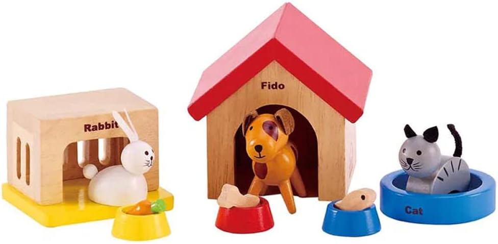 ANIMALES DE MADERA PARA CASAS DE MUÑECAS FAMILY PETS DE HAPE - 1