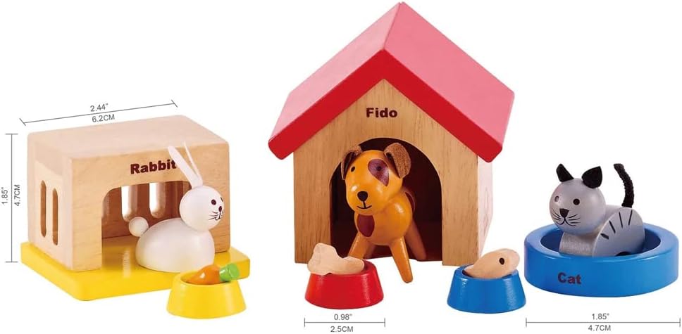 ANIMALES DE MADERA PARA CASAS DE MUÑECAS FAMILY PETS DE HAPE - 2