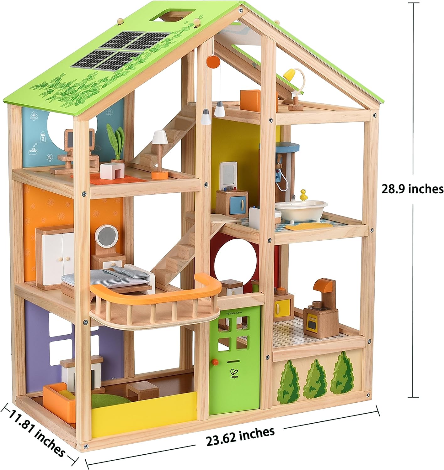 CASA DE MUÑECAS DE MADERA 'ALL SEASONS' AMOBLADA CON ACCESORIOS PARA NIÑOS DE HAPE - 5