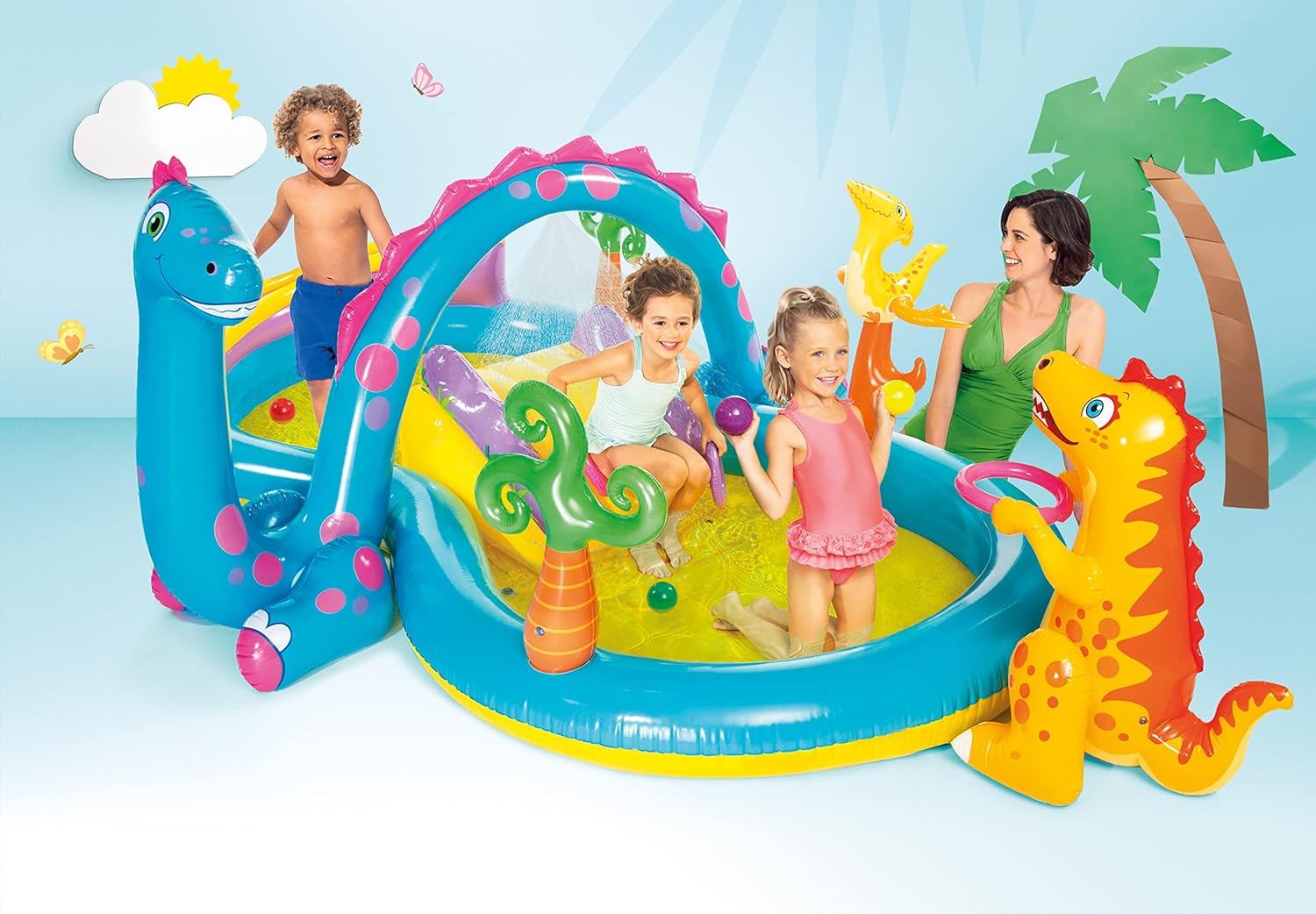 CENTRO DE JUEGO INFLABLE TIERRA DE DINOSAURIOS DE INTEX, 31 X 90 X 44 PULGADAS, A PARTIR DE 2 AÑOS - 2