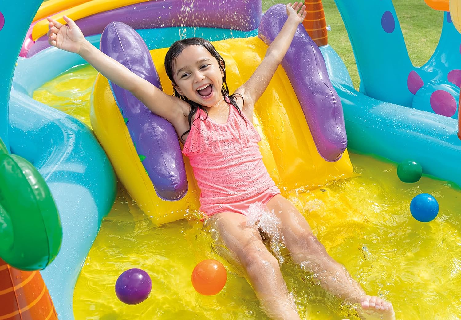 CENTRO DE JUEGO INFLABLE TIERRA DE DINOSAURIOS DE INTEX, 31 X 90 X 44 PULGADAS, A PARTIR DE 2 AÑOS - 3