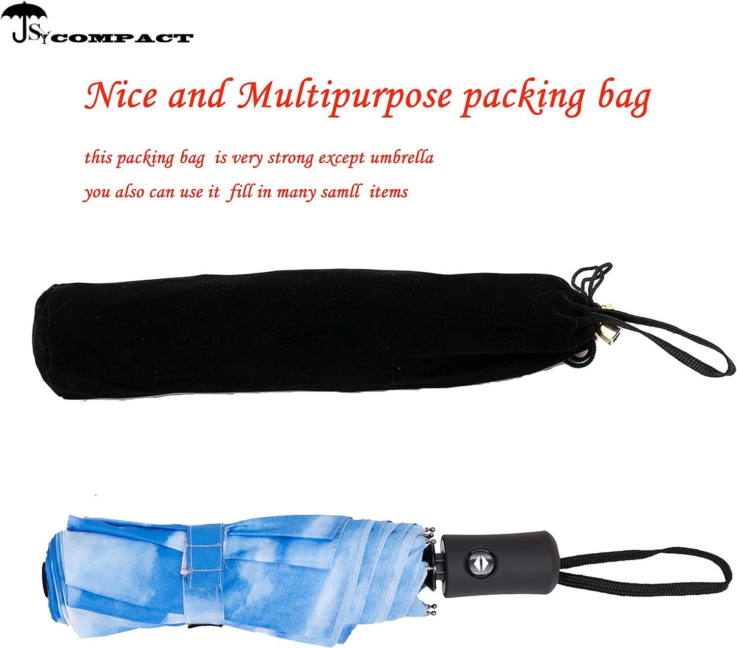 SOMBRILLA DE VIAJE RESISTENTE AL VIENTO, AUTOMÁTICO, LIGERO, IRROMPIBLE, DE GRAN EFICIENCIA, DE SY COMPACT - 3