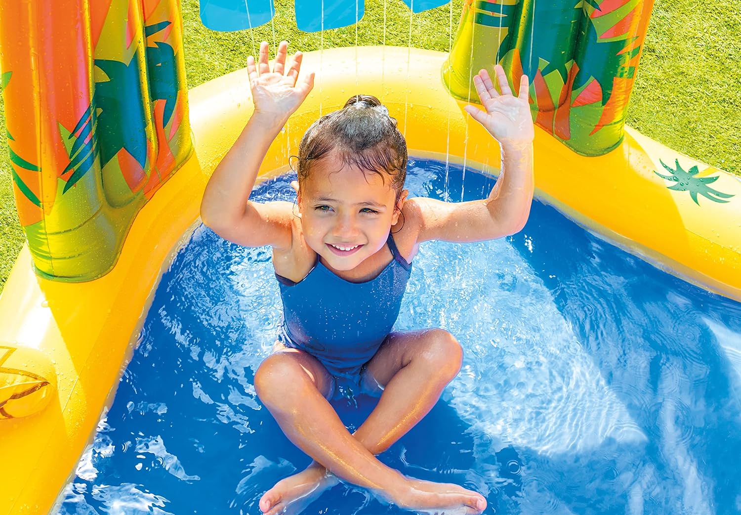 TOBOGÁN DE AGUA DE DINOSAURIO INTEX, DIVERSIÓN PARA NIÑOS EN EL PATIO,CENTRO INFLABLE,DIVERSIÓN EN LA PISCINA AL AIRE LIBRE,BEIGE - 3