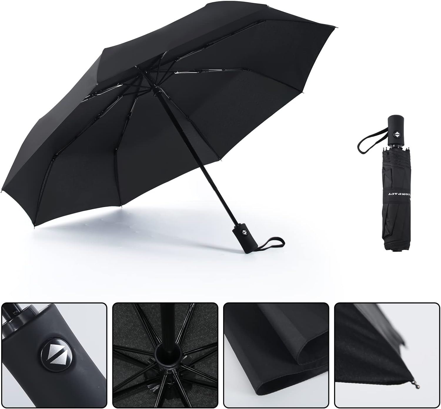 SOMBRILLA DE VIAJE RESISTENTE AL VIENTO, AUTOMÁTICO, LIGERO, IRROMPIBLE, DE GRAN EFICIENCIA, DE SY COMPACT - 3