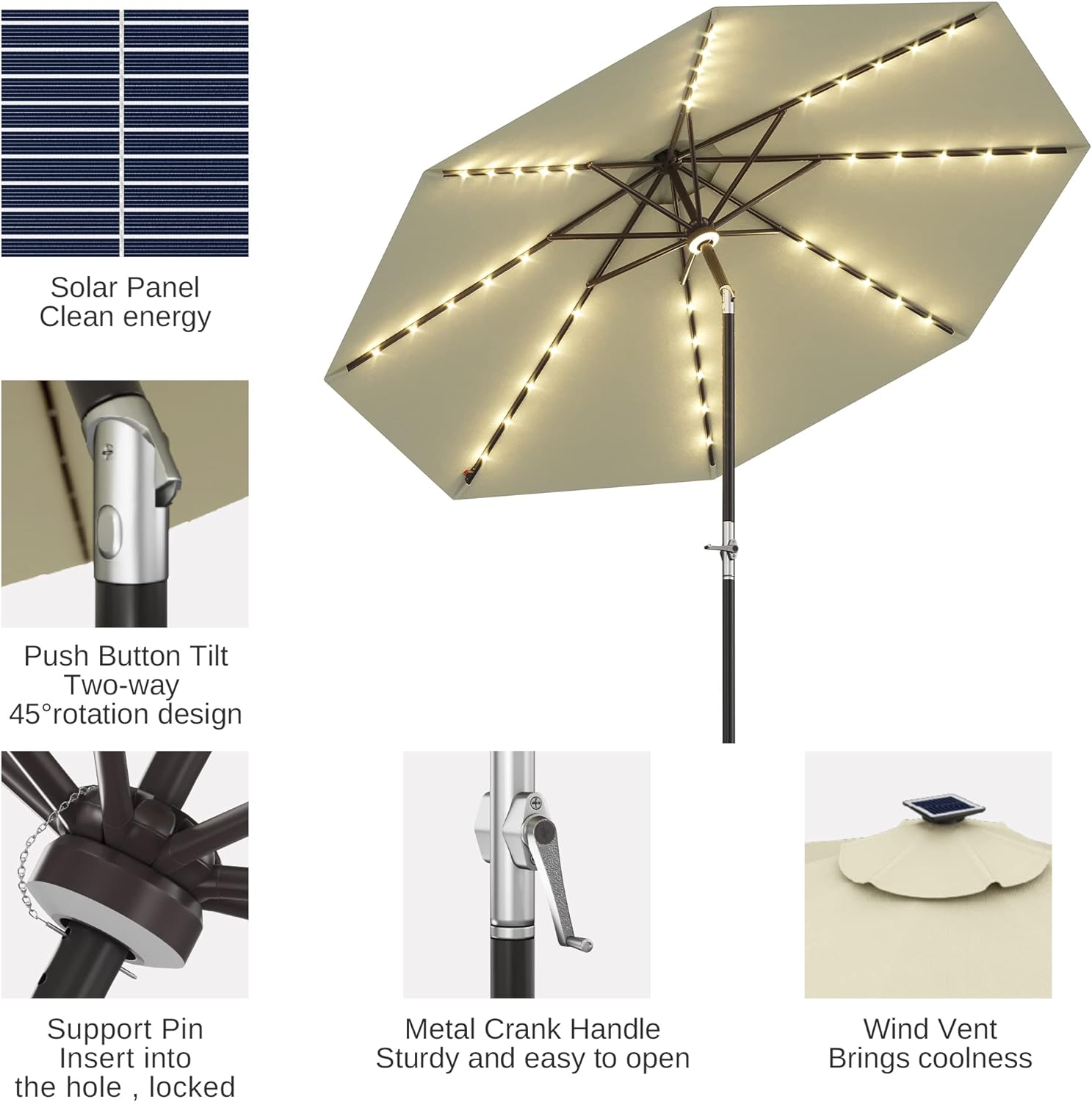 SOMBRILLA DE PATIO EAST OAK | BEIGE - 4