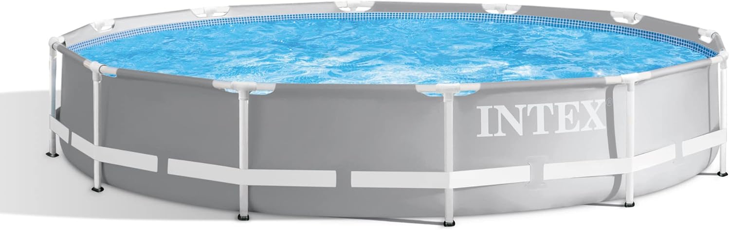 INTEX 26711EH-PISCINA REDONDA SOBRE EL SUELO CON MARCO DE PRISMA DE 12 PIES X 30', BOMBA DE FILTRO DE 530 GPH Y FÁCIL INSTALACIÓN - 1