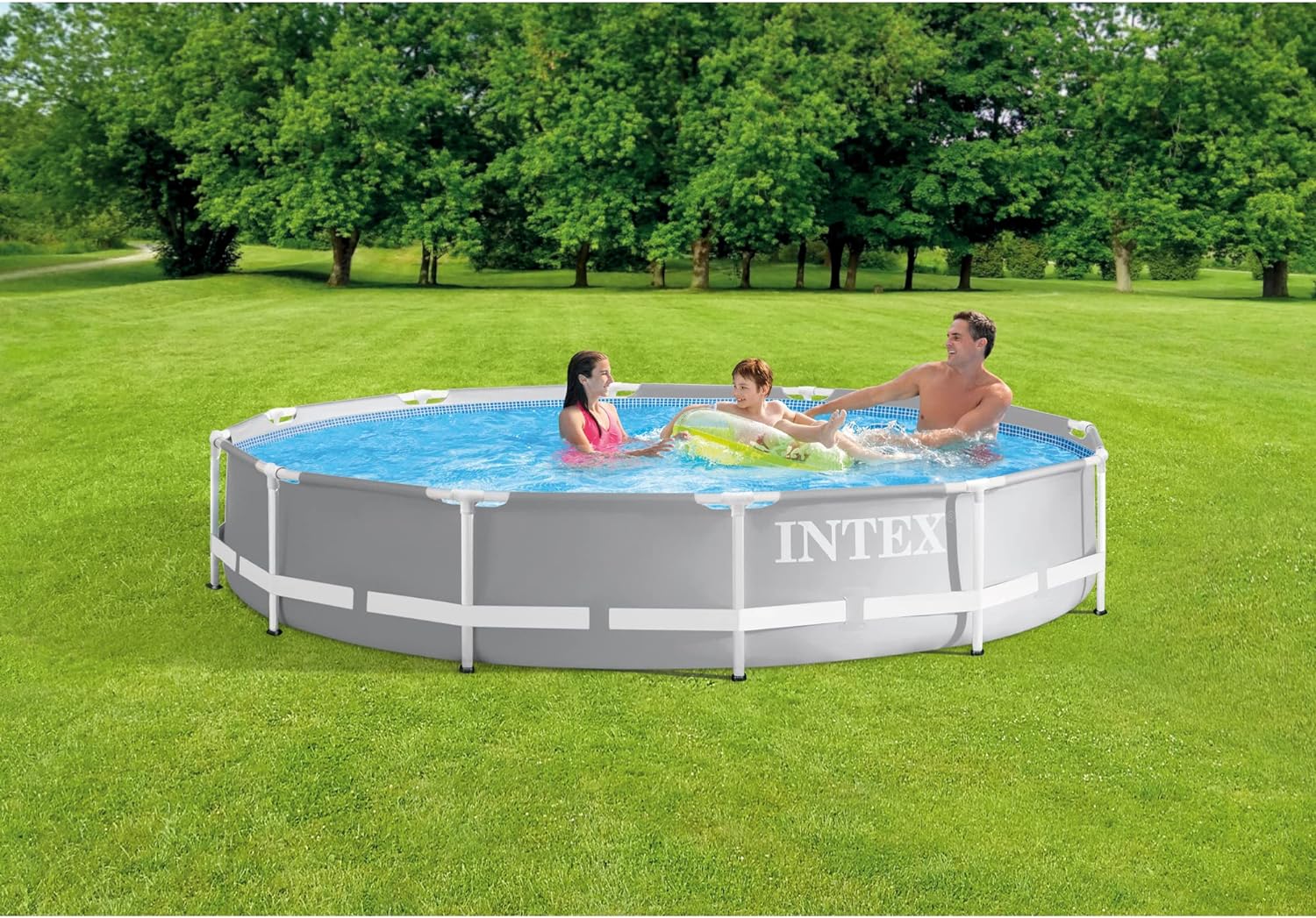 INTEX 26711EH-PISCINA REDONDA SOBRE EL SUELO CON MARCO DE PRISMA DE 12 PIES X 30', BOMBA DE FILTRO DE 530 GPH Y FÁCIL INSTALACIÓN - 2