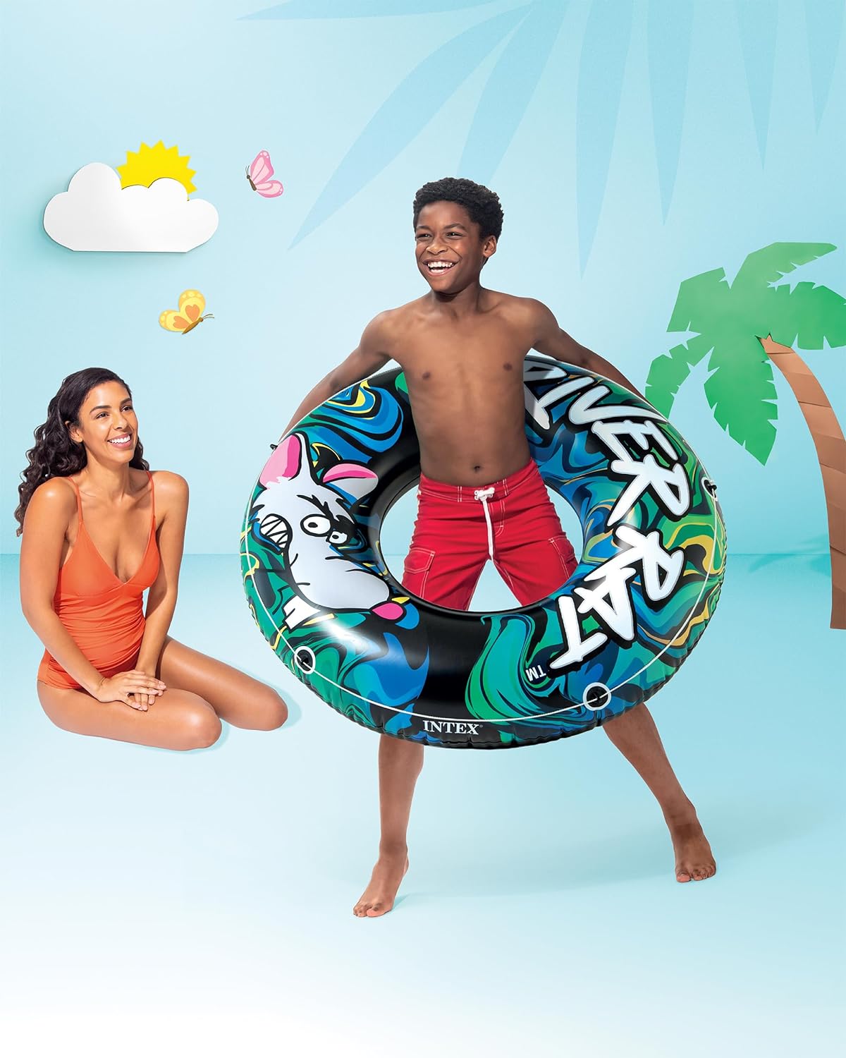 INTEX RIVER RAT TUBO PARA NADAR, DIÁMETRO DE 48 PULGADAS, PARA NIÑOS A PARTIR DE LOS 9 AÑOS DE EDAD - 4