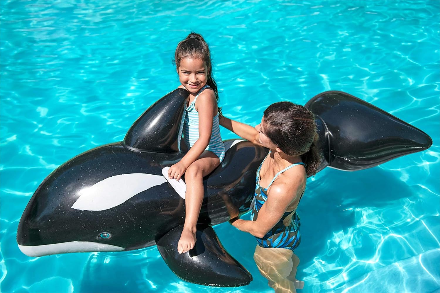 BESTWAY - INFLABLE H2OGO! EN FORMA DE PEZ PAYASO PARA PISCINA, KILLER WHALE, NEGRO - 3