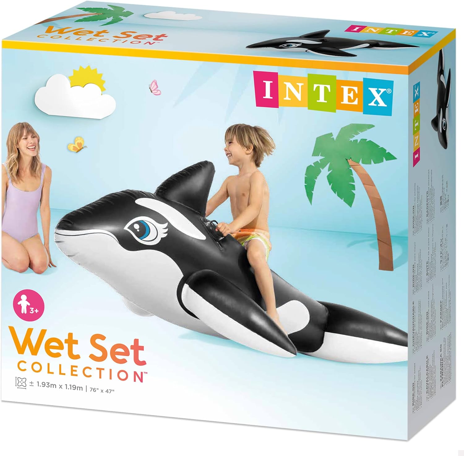 INTEX BALLENA INFLABLE PARA PISCINA, 76 X 47 PULGADAS, PARA MAYORES DE 3 AÑOS - 3