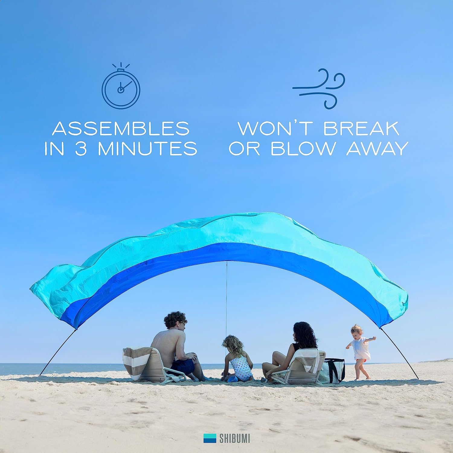 SHIBUMI SHADE® - LA MEJOR SOMBRA DE PLAYA DEL MUNDO. DISEÑADO Y COSIDO EN ESTADOS UNIDOS. LA SOMBRA DE PLAYA CON VIENTO. - 4