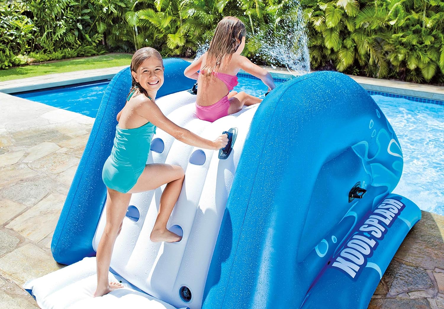INTEX HINCHABLE, DISEÑO DE ARCOÍRIS ANILLO CENTRO DE JUEGO, 135 PULGADAS X 81 PULGADAS X 50 PULGADAS PARA +6 AÑOS - 3