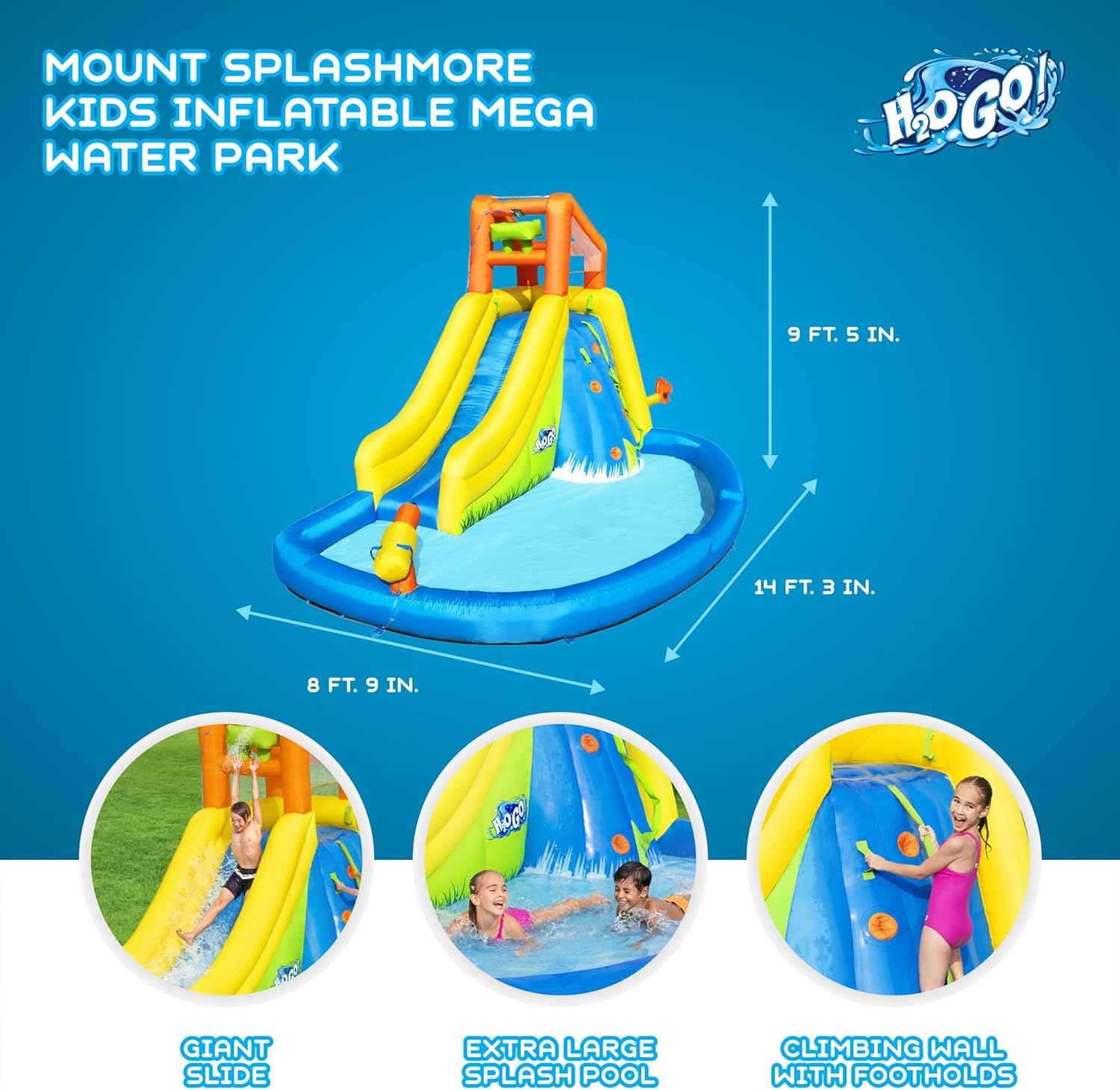 BESTWAY H2OGO! MOUNT SPLASHMORE - PARQUE ACUÁTICO INFLABLE PARA NIÑOS - 3