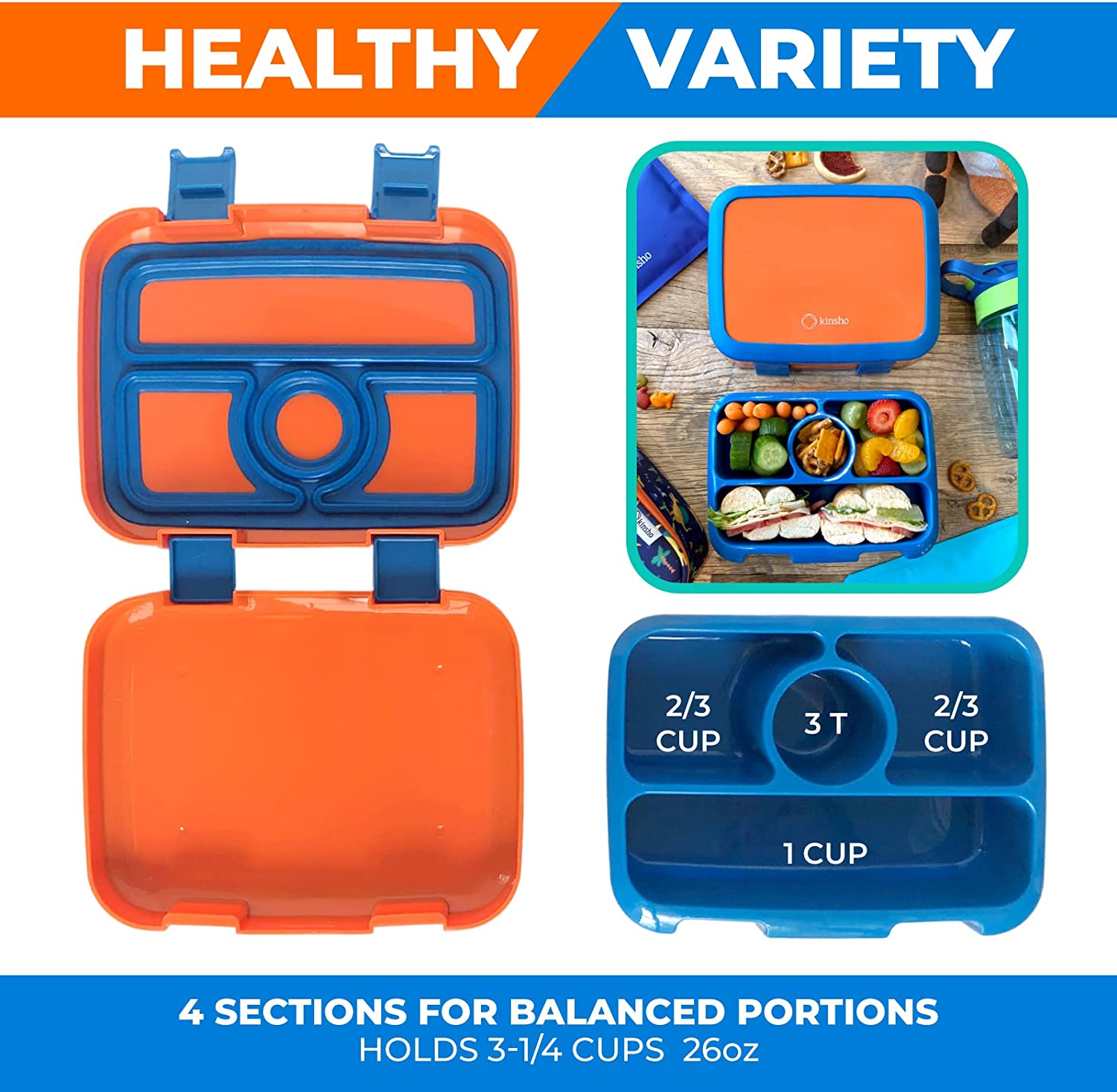 LONCHERA BENTO INFANTIL PARA NIÑOS DE 3 A 5 AÑOS CON TAPA SEGURA - 5