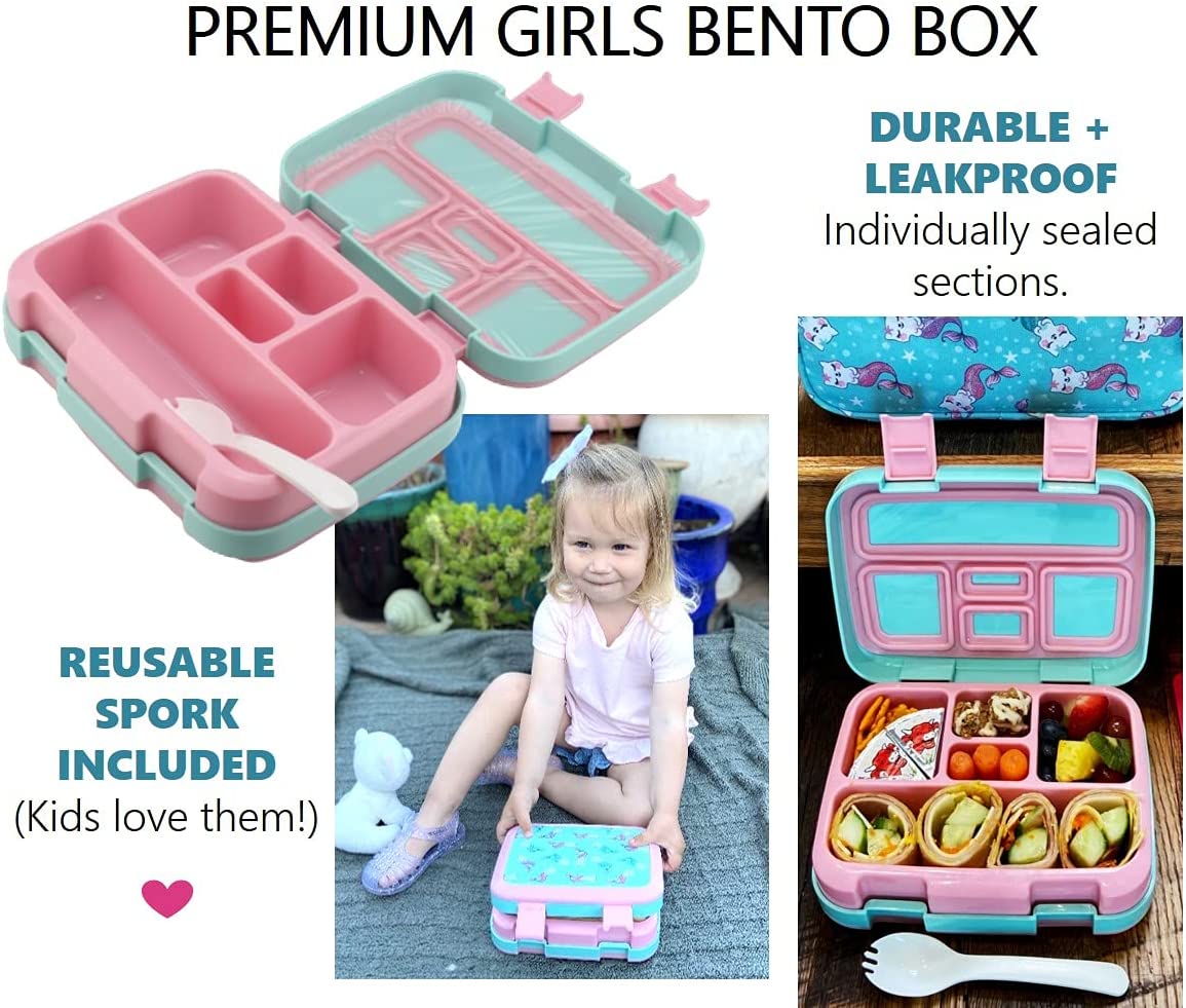 LONCHERA BENTO INFANTIL, 5 SECCIONES PARA CONTROL DE PORCIONES - 2