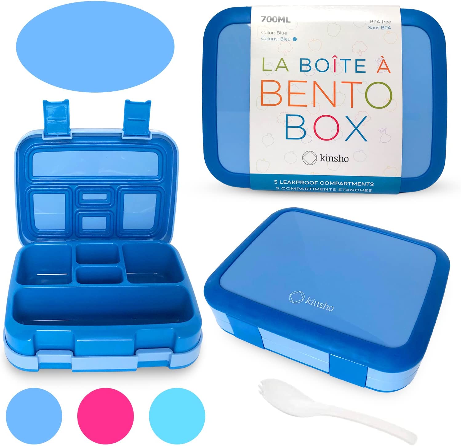 LONCHERA BENTO PARA NIÑOS, 5 SECCIONES DE PORCIONES - 1
