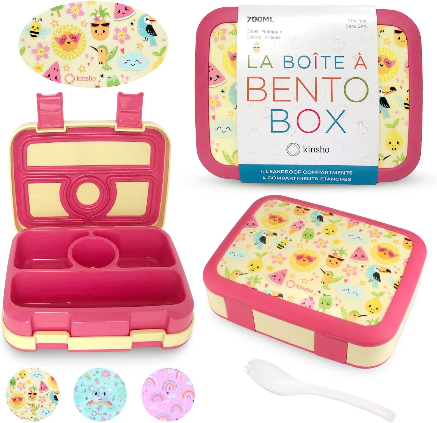 LONCHERA BENTO PARA NIÑOS Y NIÑAS PEQUEÑAS, TAPA SEGURA - 1
