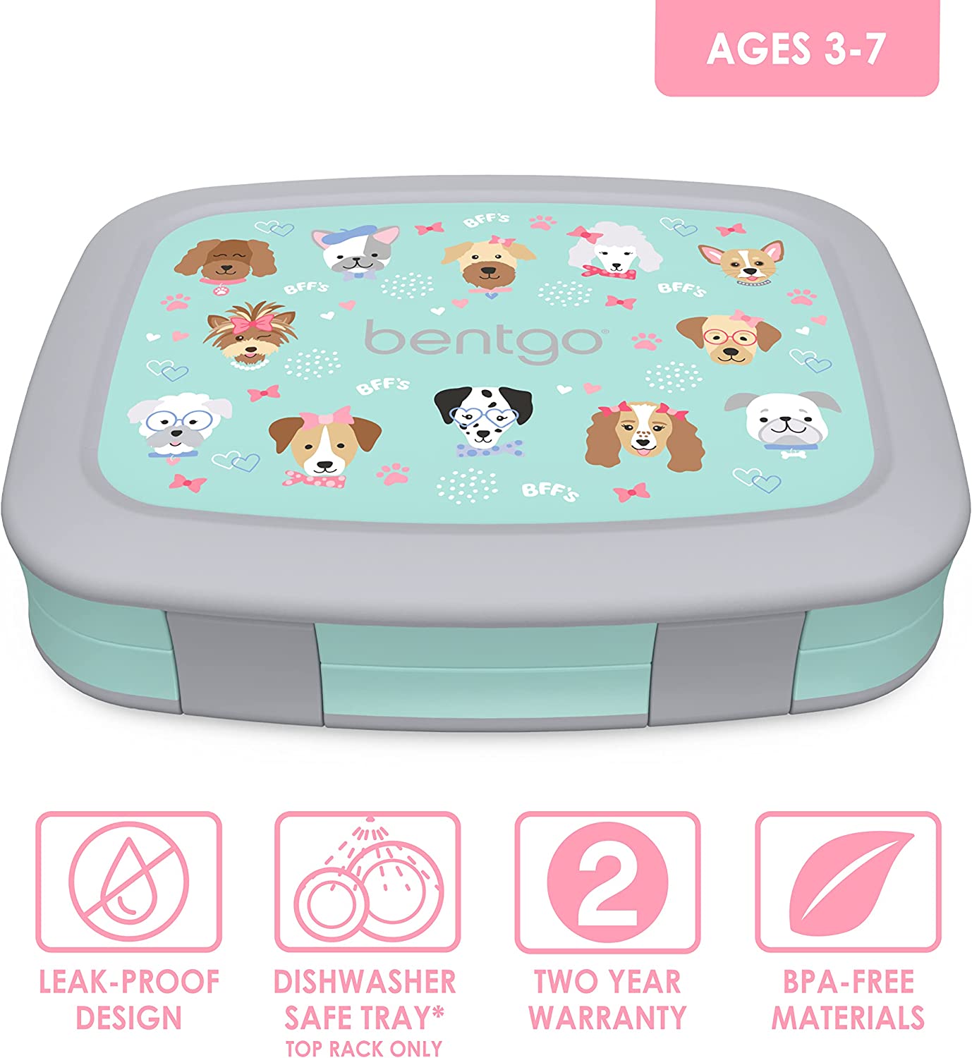 BENTGO KIDS PRINTS - LONCHERA PARA NIÑOS, A PRUEBA DE DERRAMES - 3