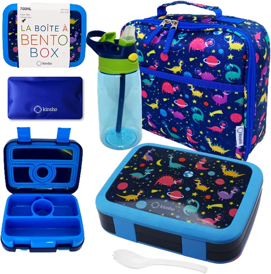 LONCHERA BENTO CON BOLSA, BOTELLA DE AGUA Y BOLSA DE HIELO PARA NIÑOS - 1