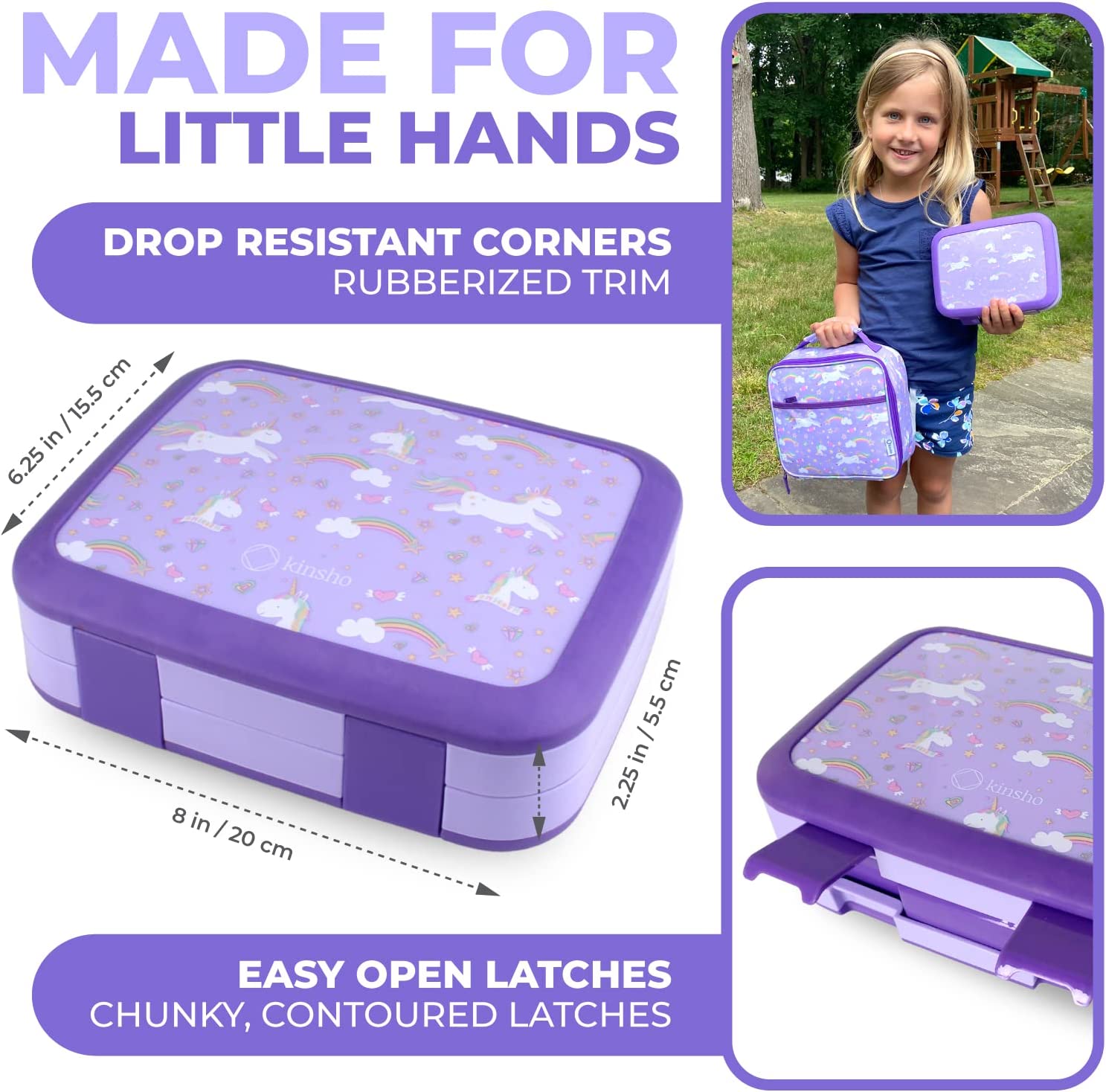 CAJA BENTO CON BOLSA DE ALMUERZO AISLADA, BOLSA DE HIELO Y BOTELLA DE AGUA PARA NIÑOS - 3