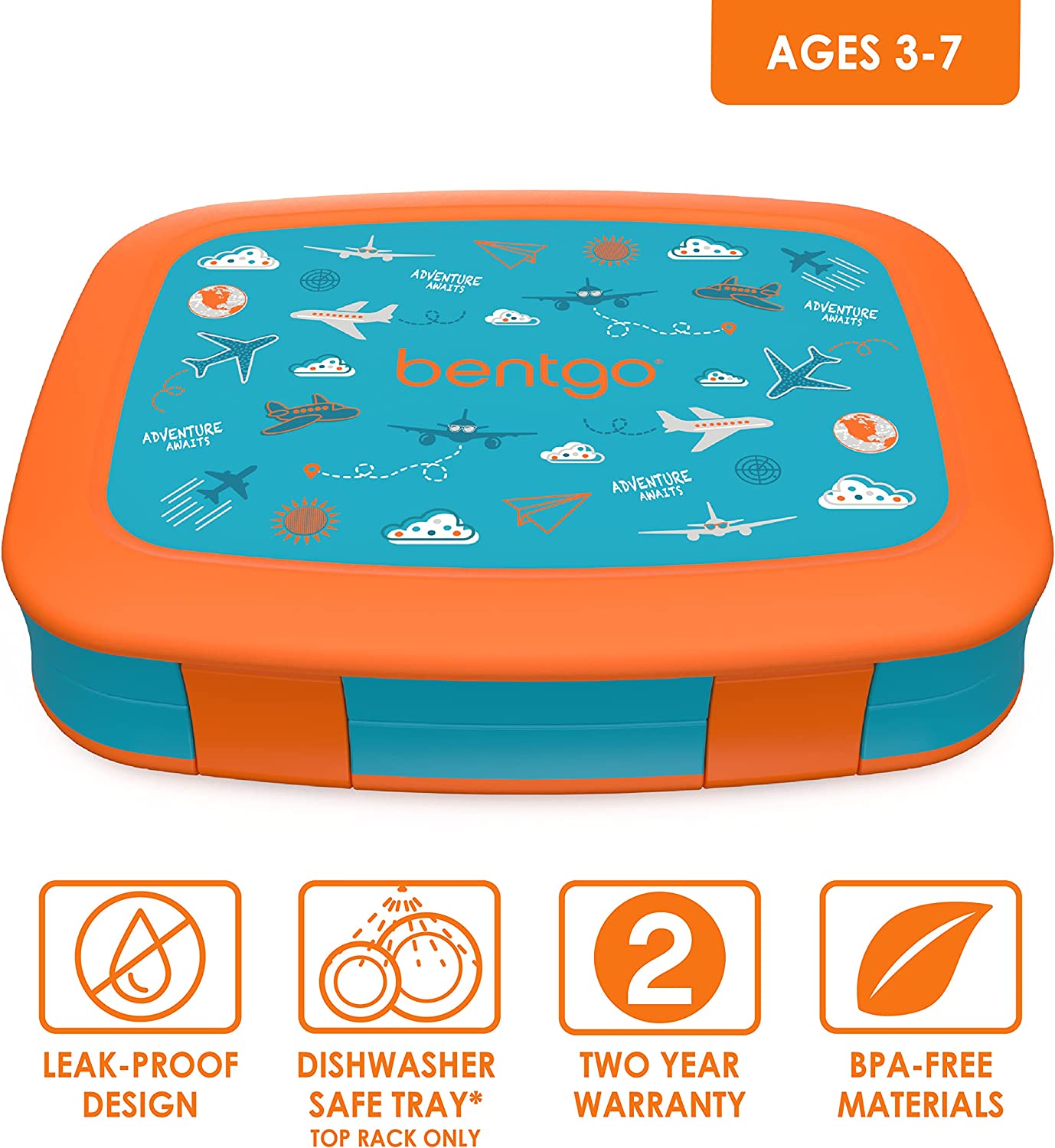 BENTGO KIDS PRINTS - LONCHERA PARA NIÑOS A PRUEBA DE FUGAS - 3