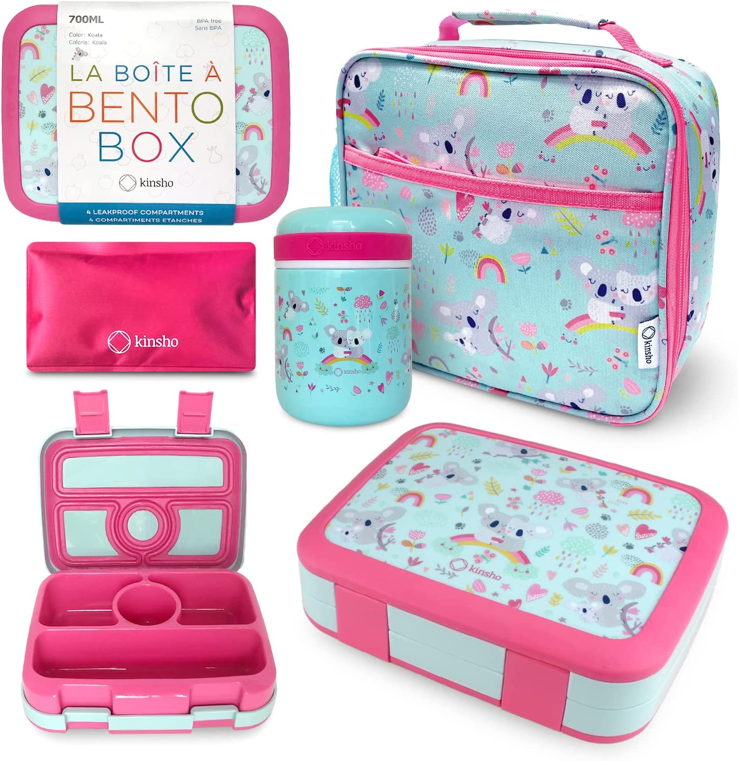 LONCHERA BENTO PARA NIÑOS CON TARRO PARA ALIMENTOS TÉRMICO PARA SOPA O ALIMENTOS CALIENTES - 1
