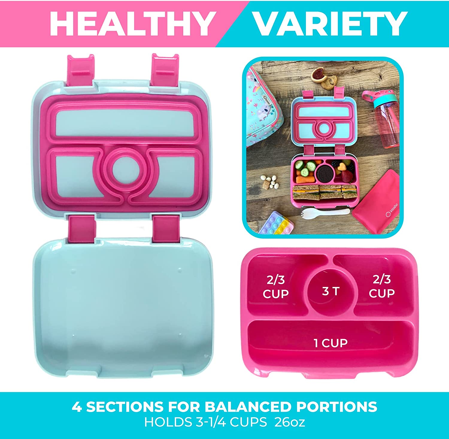 LONCHERA BENTO PARA NIÑOS CON TARRO PARA ALIMENTOS TÉRMICO PARA SOPA O ALIMENTOS CALIENTES - 4