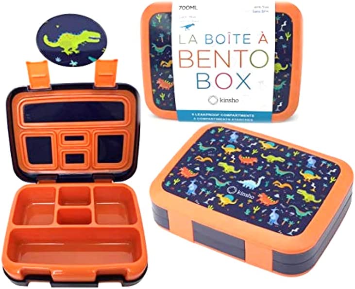 LONCHERA BENTO INFANTIL, TAPA SEGURA, 5 PORCIONES - 1