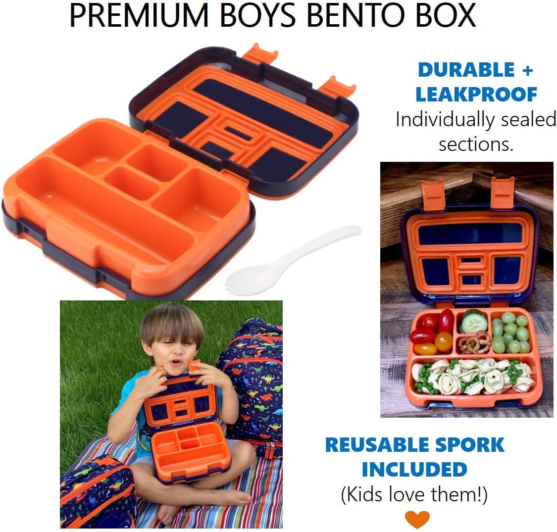 LONCHERA BENTO INFANTIL, TAPA SEGURA, 5 PORCIONES - 2