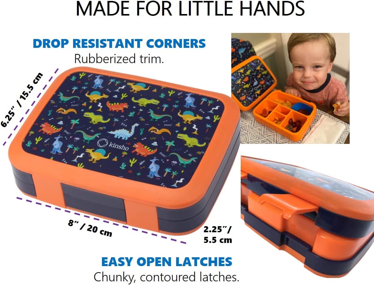 LONCHERA BENTO INFANTIL, TAPA SEGURA, 5 PORCIONES - 3
