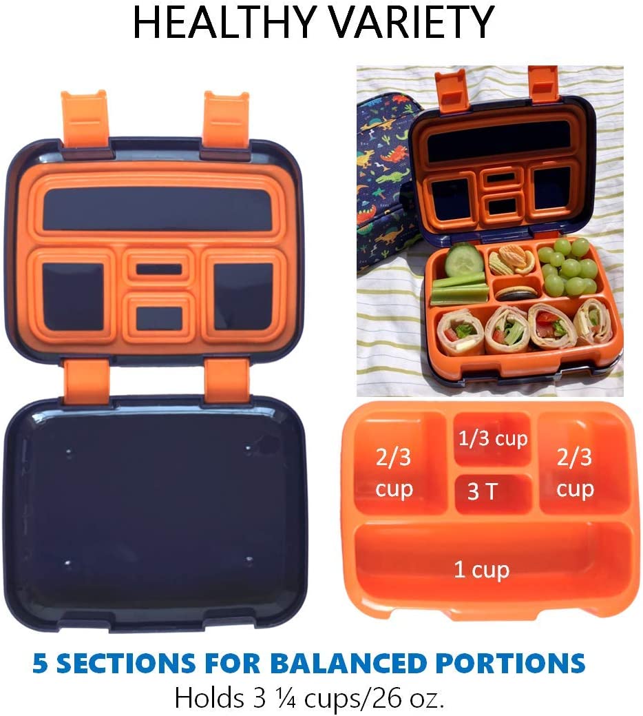 LONCHERA BENTO INFANTIL, TAPA SEGURA, 5 PORCIONES - 5