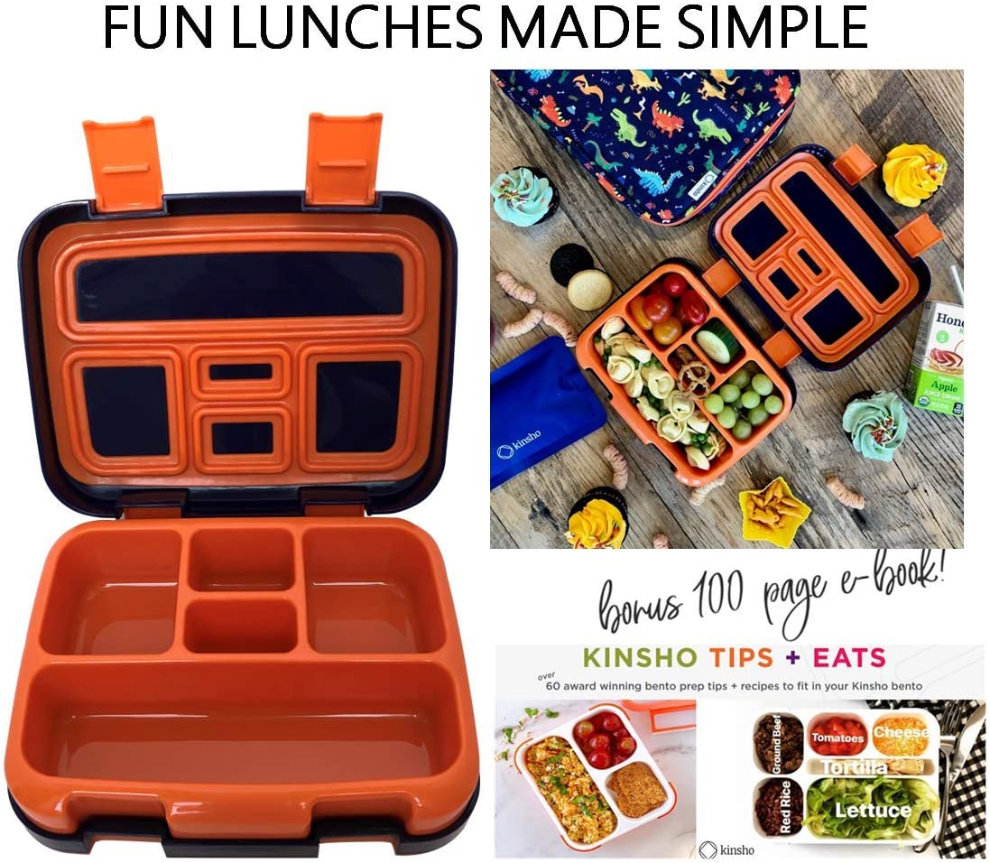 LONCHERA BENTO INFANTIL, TAPA SEGURA, 5 PORCIONES - 6