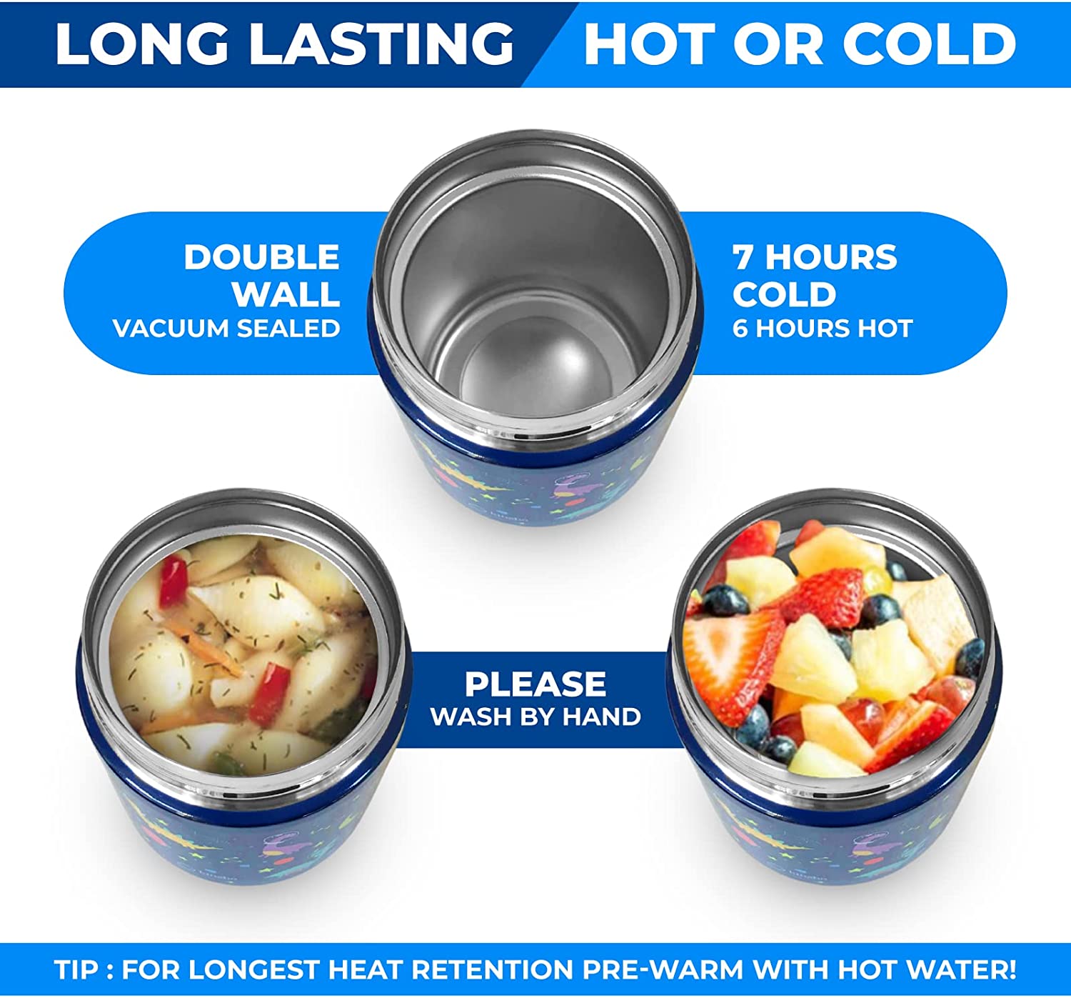 LONCHERA BENTO PARA NIÑOS CON TARRO PARA ALIMENTOS TÉRMICO PARA SOPA O ALIMENTOS CALIENTES - 6