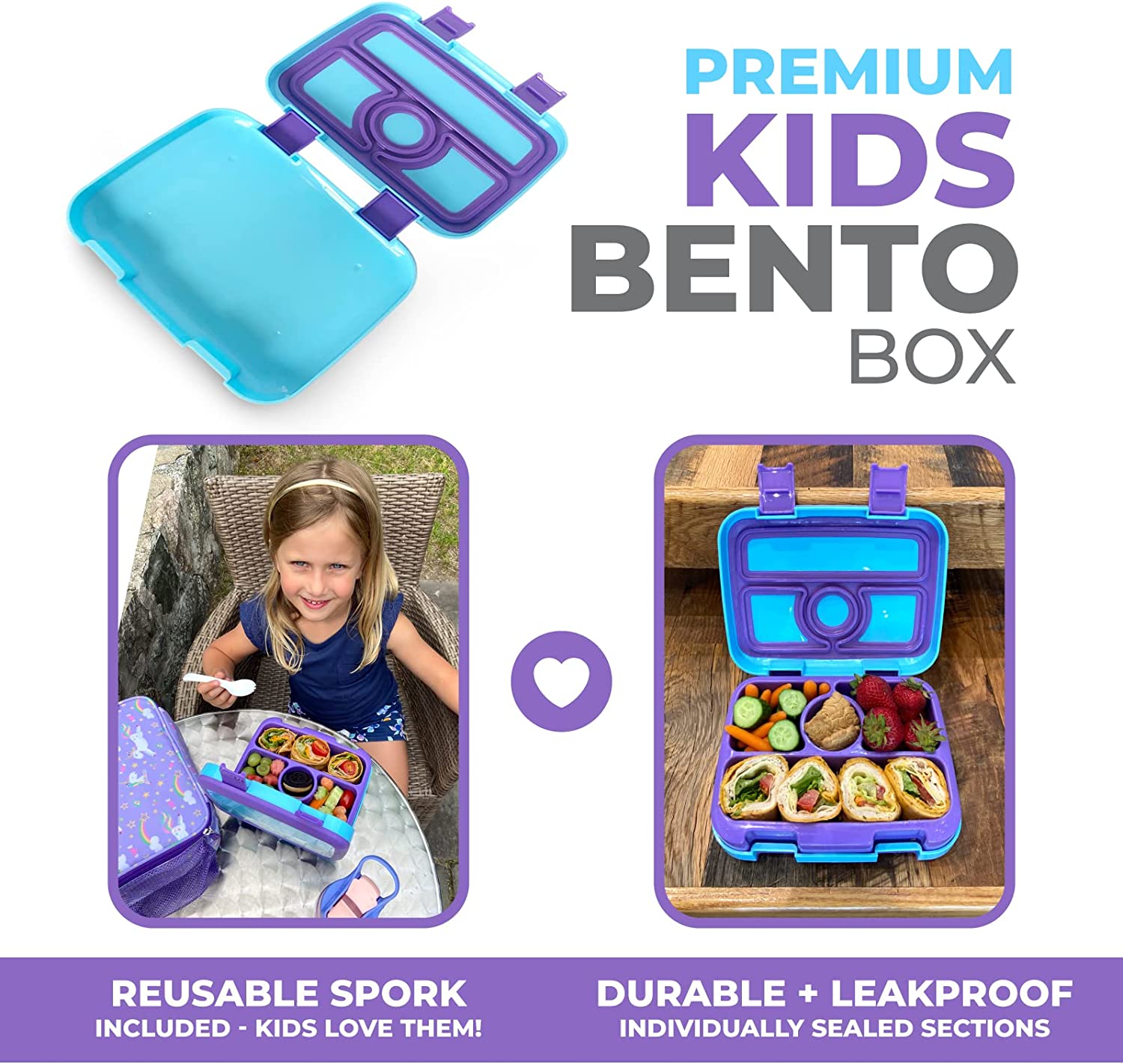 LONCHERA BENTO PARA NIÑOS PEQUEÑOS, TAPA SEGURA - 2