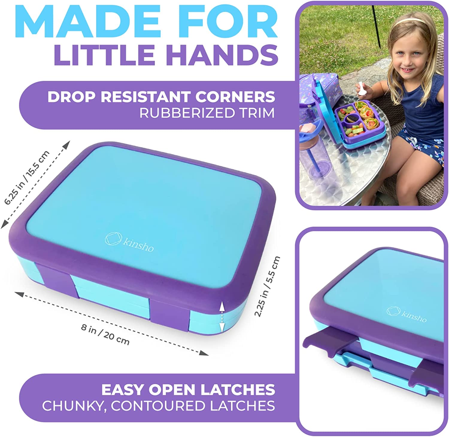 LONCHERA BENTO PARA NIÑOS PEQUEÑOS, TAPA SEGURA - 3