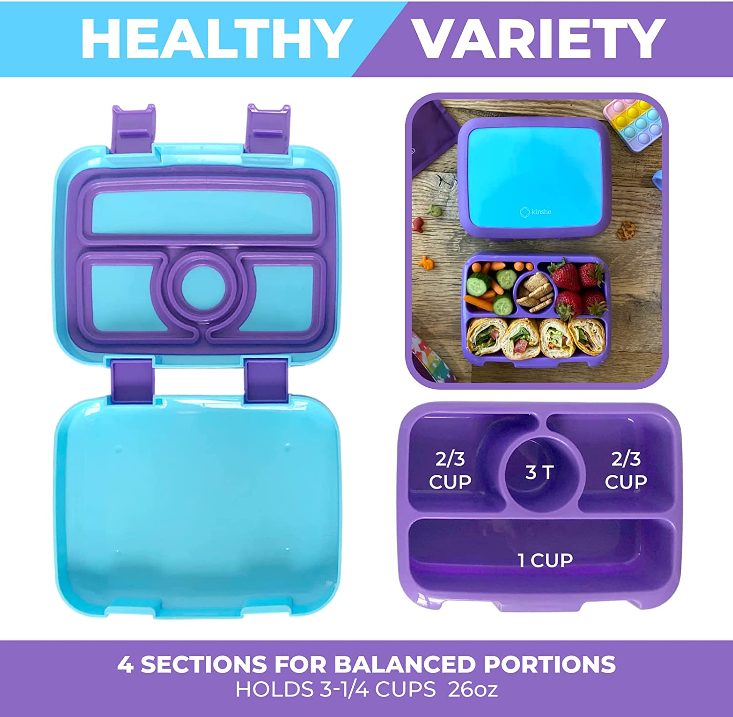 LONCHERA BENTO PARA NIÑOS PEQUEÑOS, TAPA SEGURA - 5