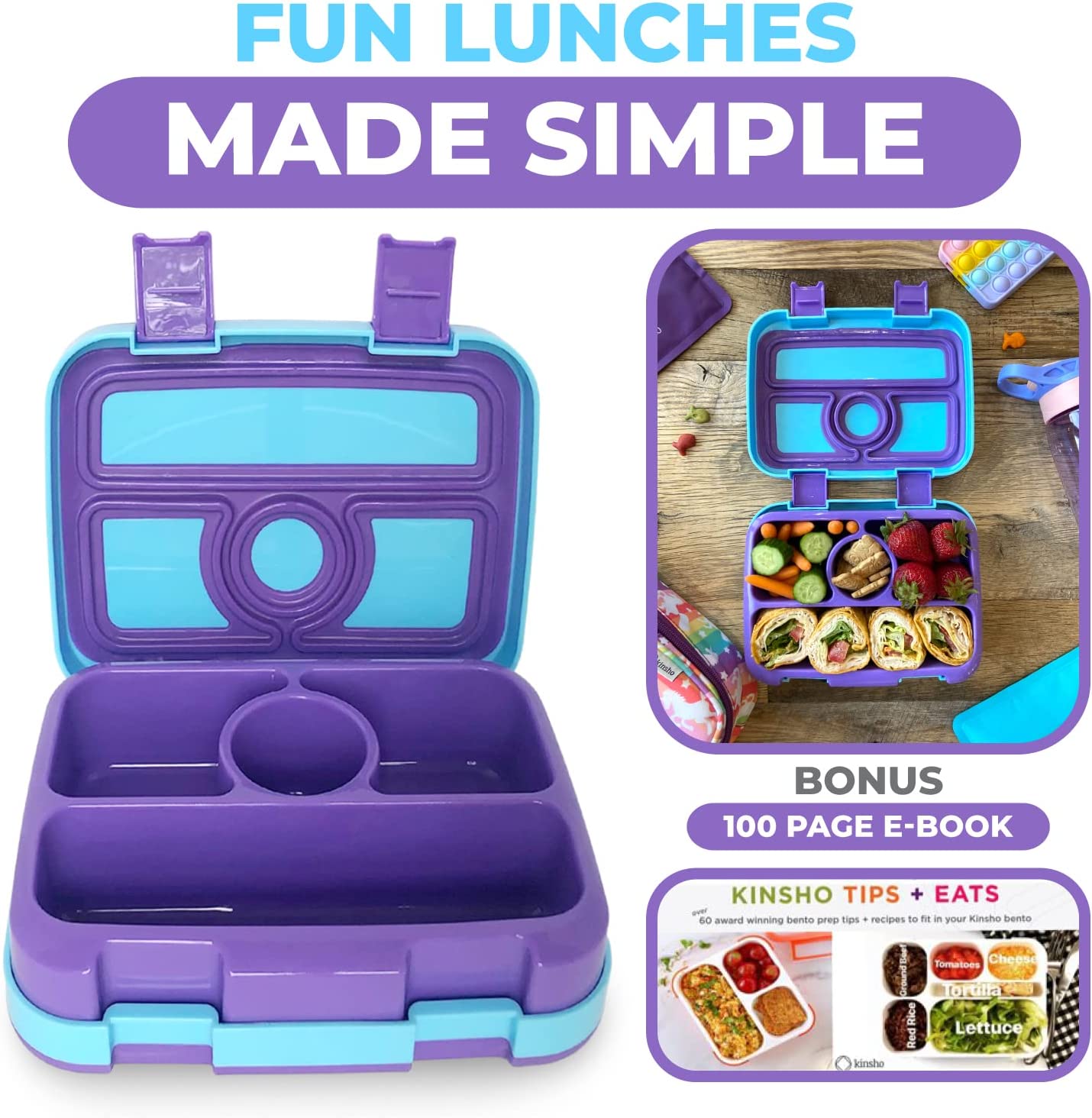 LONCHERA BENTO PARA NIÑOS PEQUEÑOS, TAPA SEGURA - 6