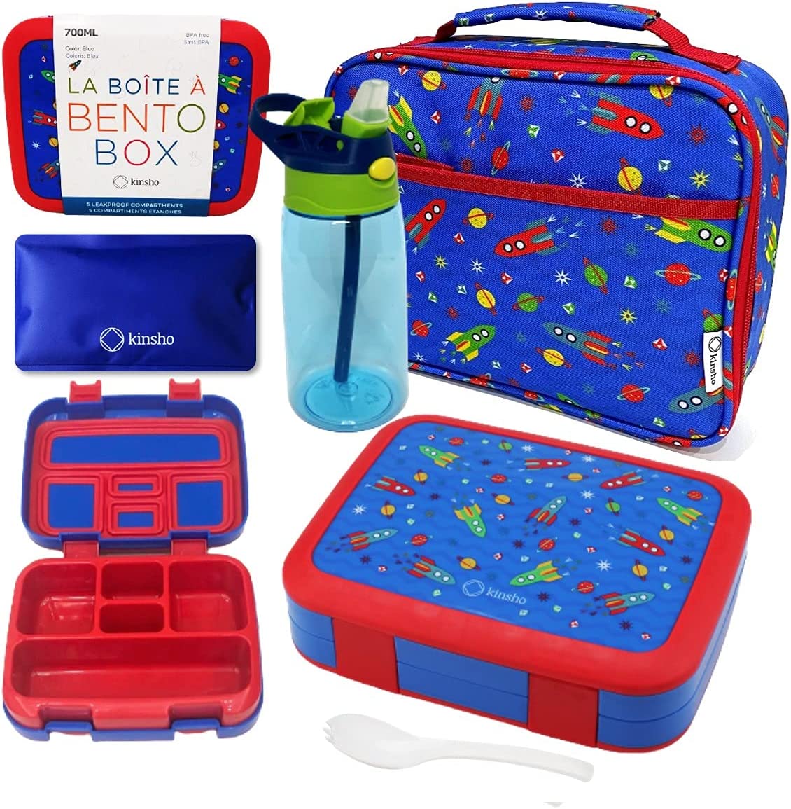 JUEGO DE LONCHERA BENTO, BOTELLA DE AGUA Y BOLSA DE HIELO - 1