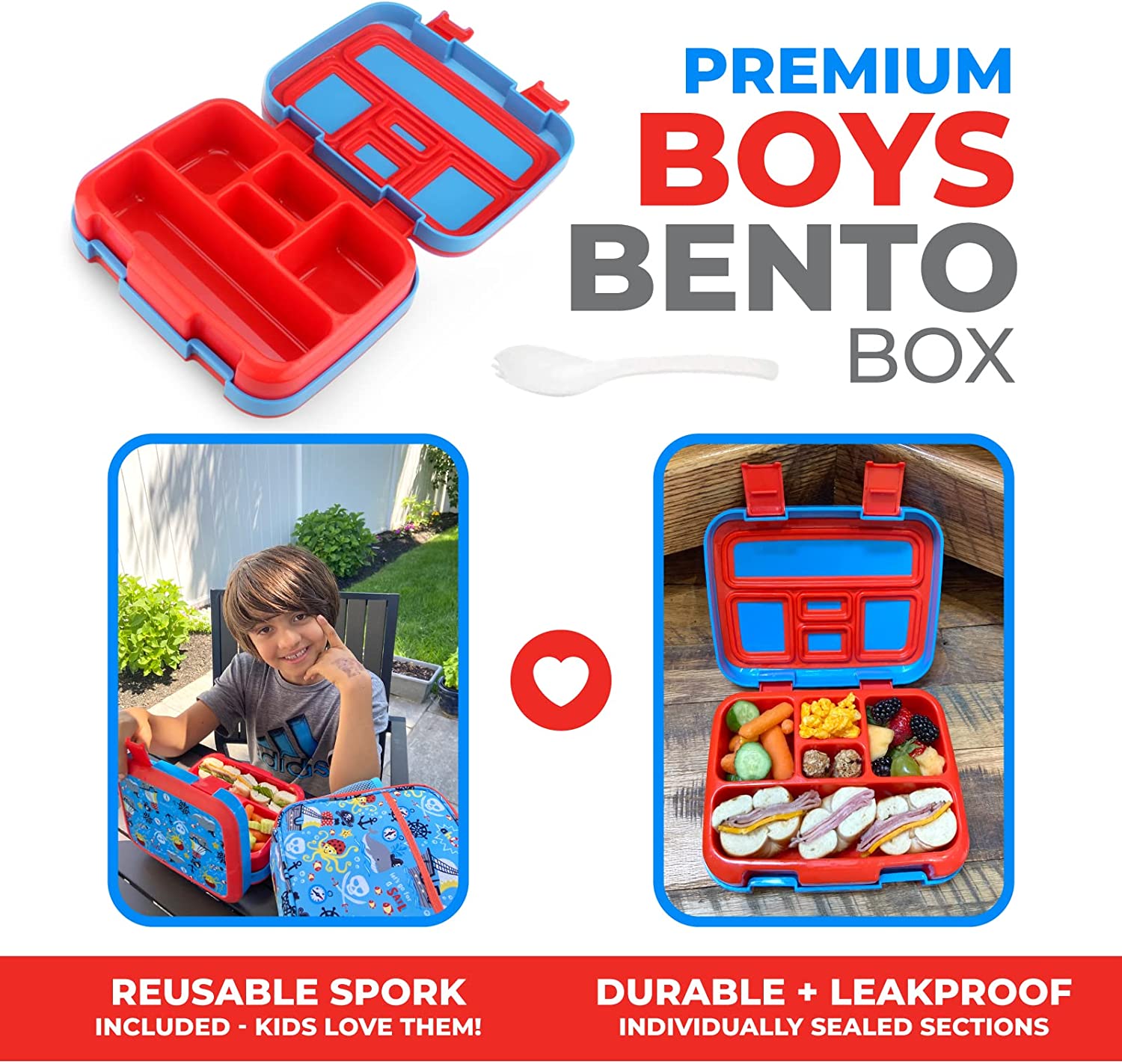 LONCHERA BENTO PARA NIÑOS PEQUEÑOS, 5 SECCIONES DE PORCIONES - 2