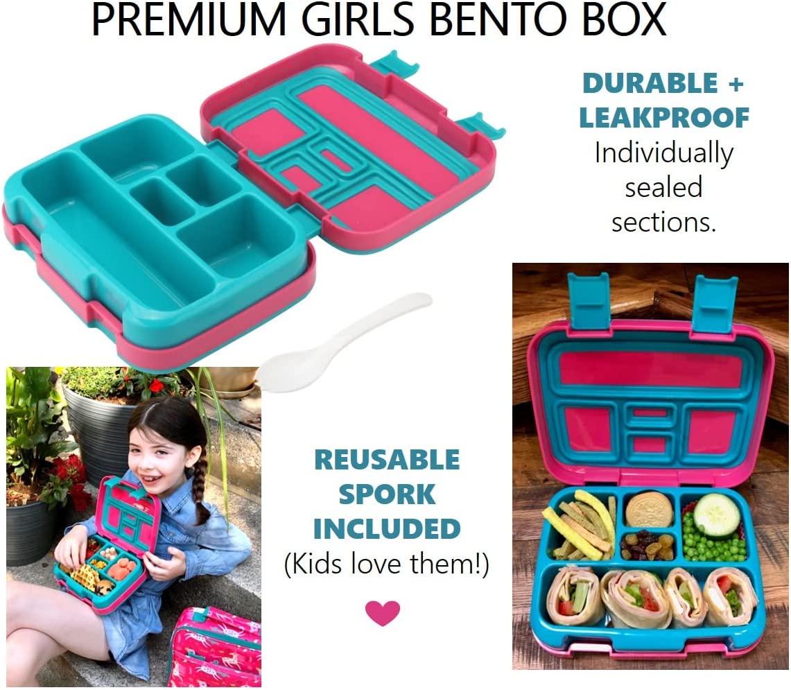 LONCHERA BENTO INFANTIL, 5 SECCIONES PARA CONTROL DE PORCIONES - 2