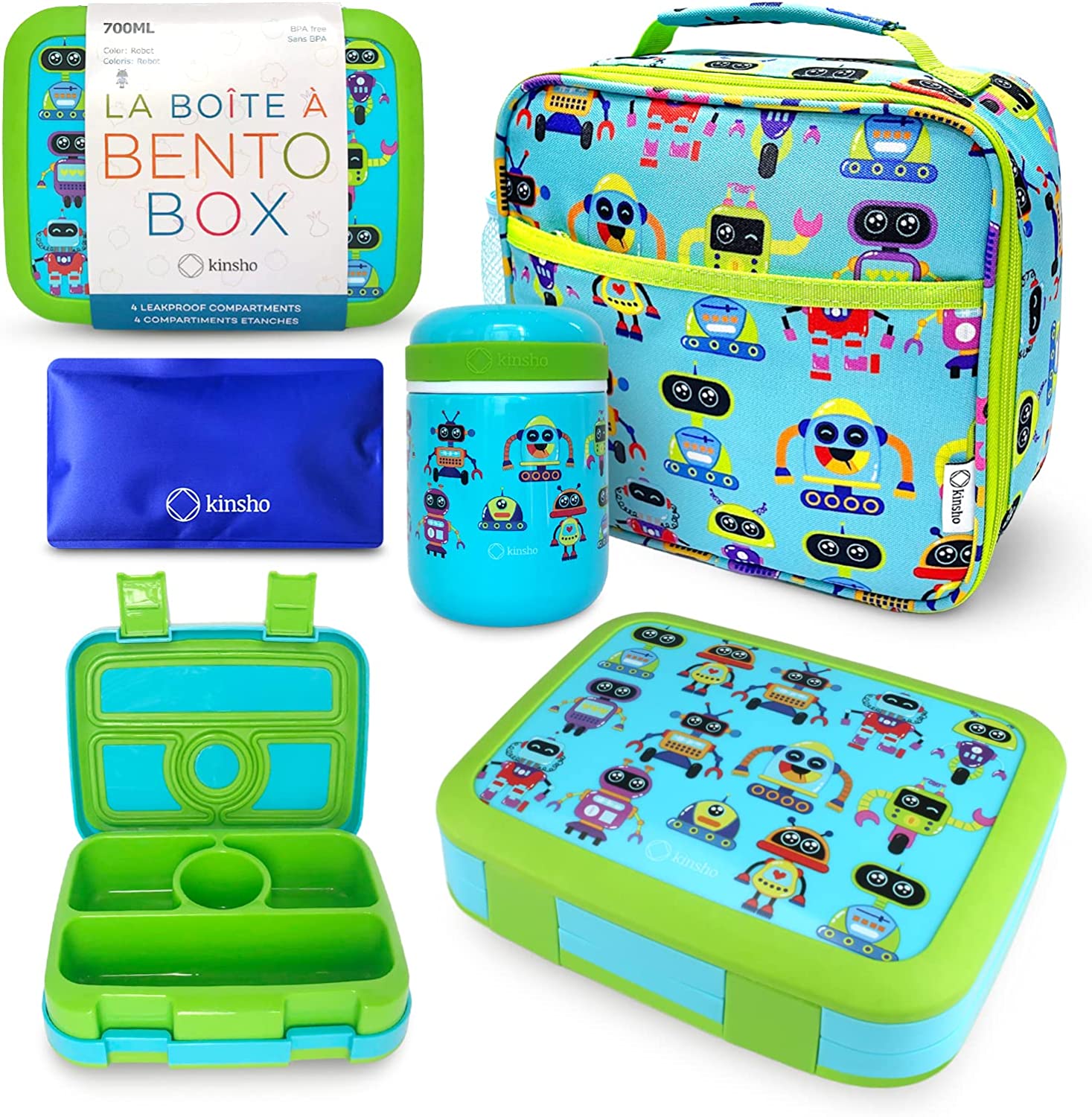 LONCHERA BENTO PARA NIÑOS CON TARRO DE ALIMENTOS TÉRMICO PARA SOPA O ALIMENTOS CALIENTES - 1