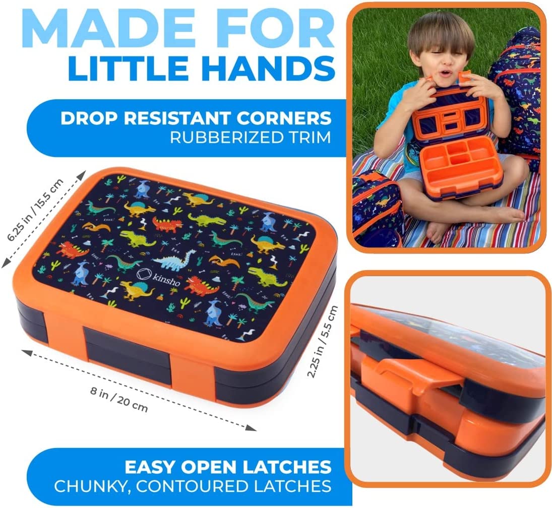 LONCHERA BENTO PARA NIÑOS Y NIÑAS, 5 SECCIONES DE PORCIONES PAQUETE DE 2 UNIDADES - 3